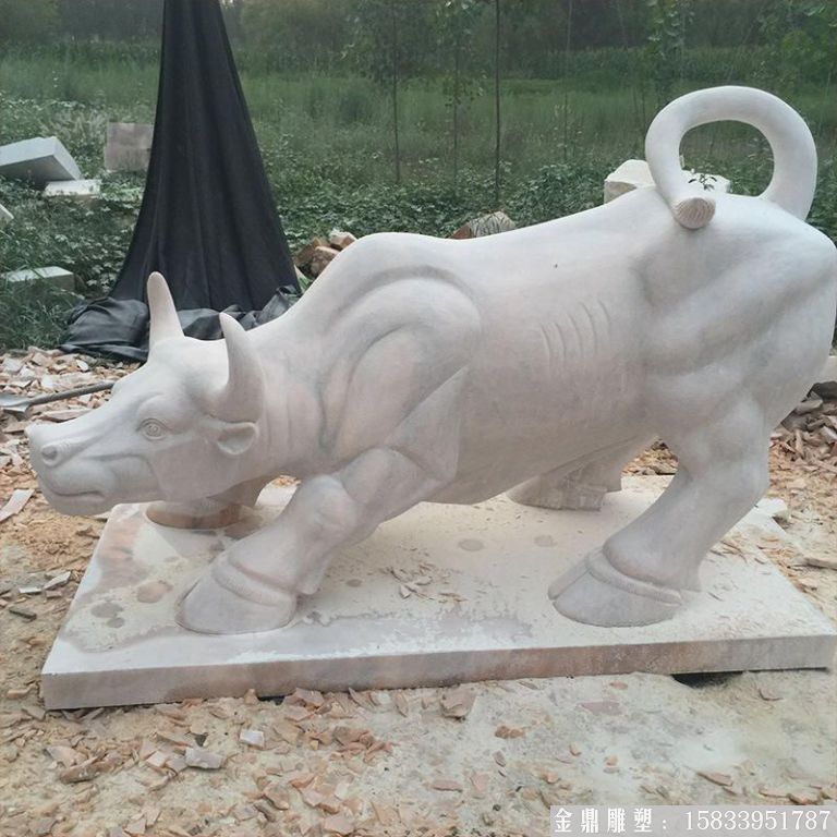 廠家生產定制晚霞紅華爾街牛石雕 精致做工石牛 高品質石頭雕刻動物雕塑5